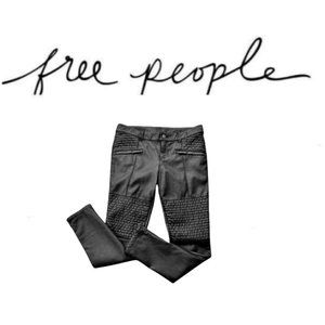Free People Moto Seamed Zip Faux-Leather Pants